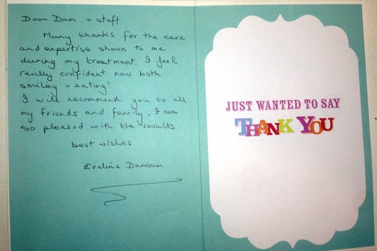Message from a patient at Azure Dental