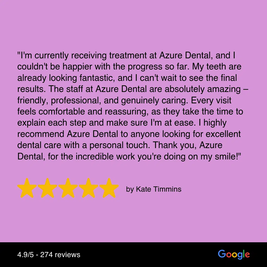 White Braces patient review – handwritten testimonial