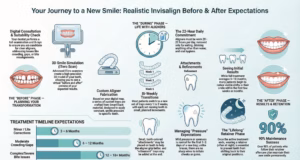 Infographic containing information on realistic before and after expectations.