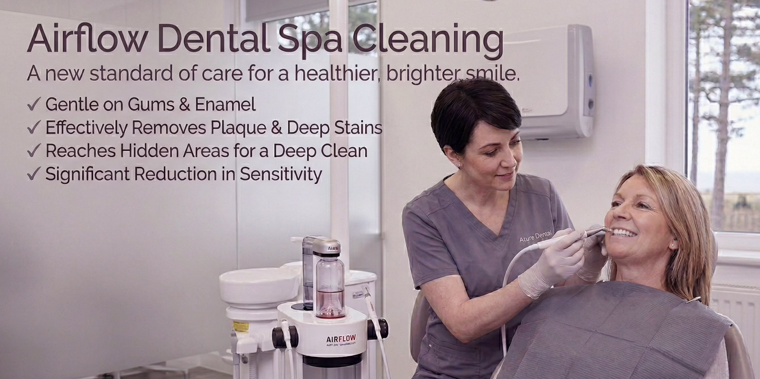 Airflow dental cleaning at Azure Dental Clinic in Formby