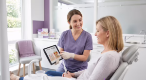 Dental image showing gentle gum disease treatment consultation in Azure Dental
