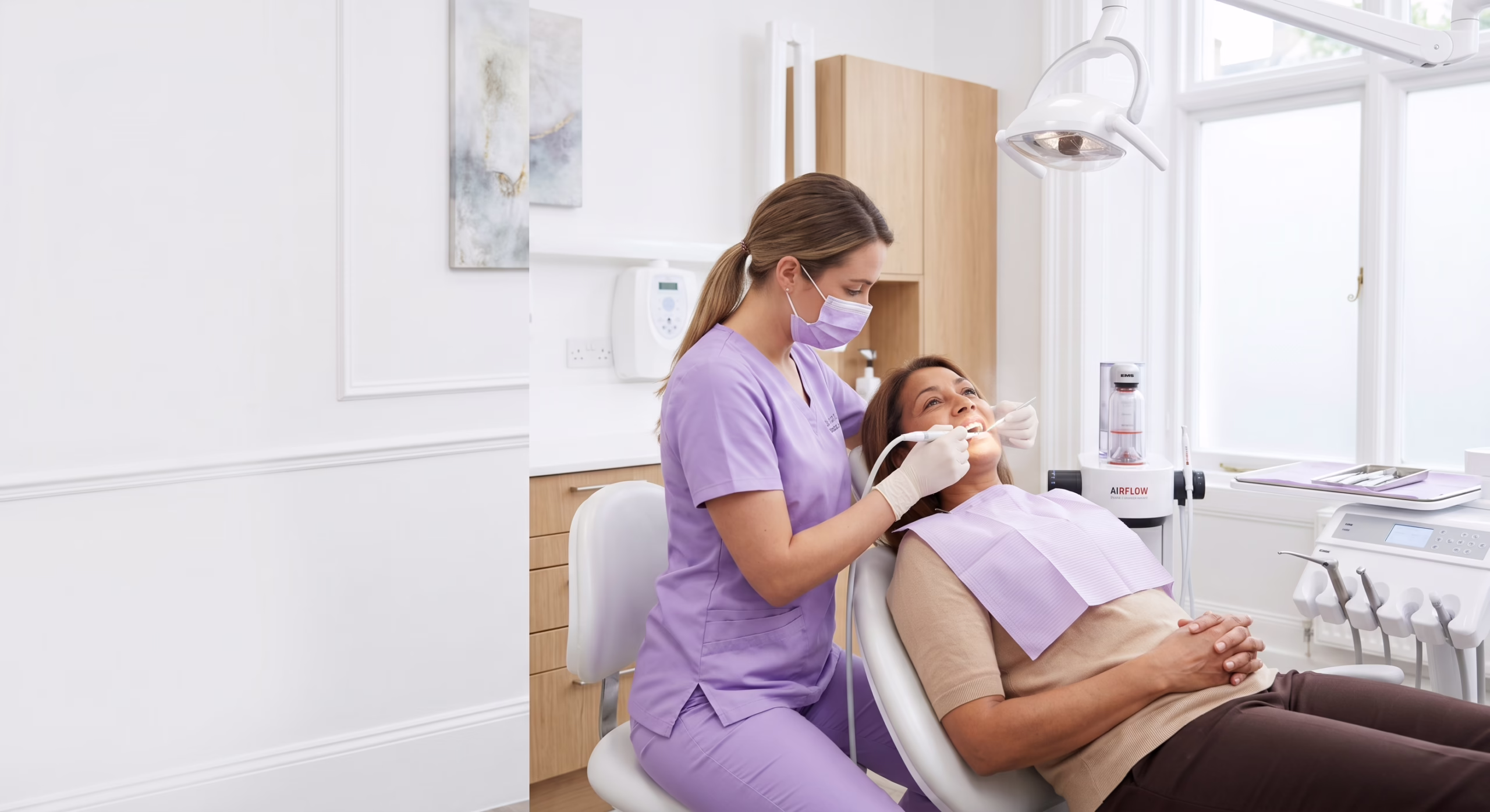 Patient having Airflow stain removal treatment at Azure Dental in Formby