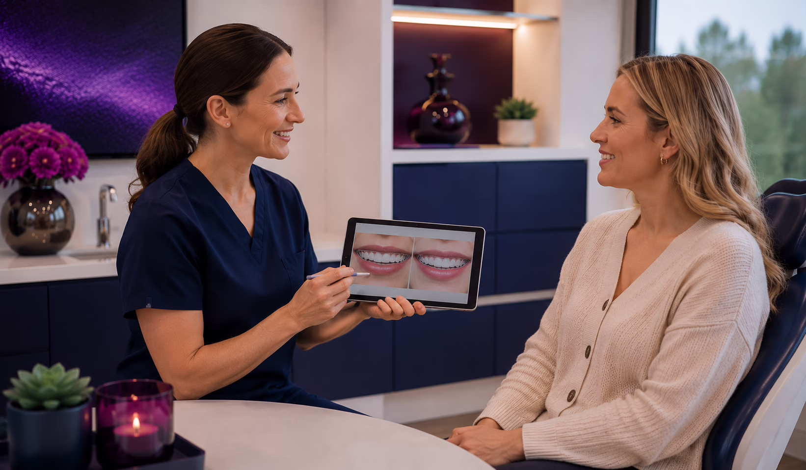 Crown vs veneer smile consultation at Azure Dental Liverpool