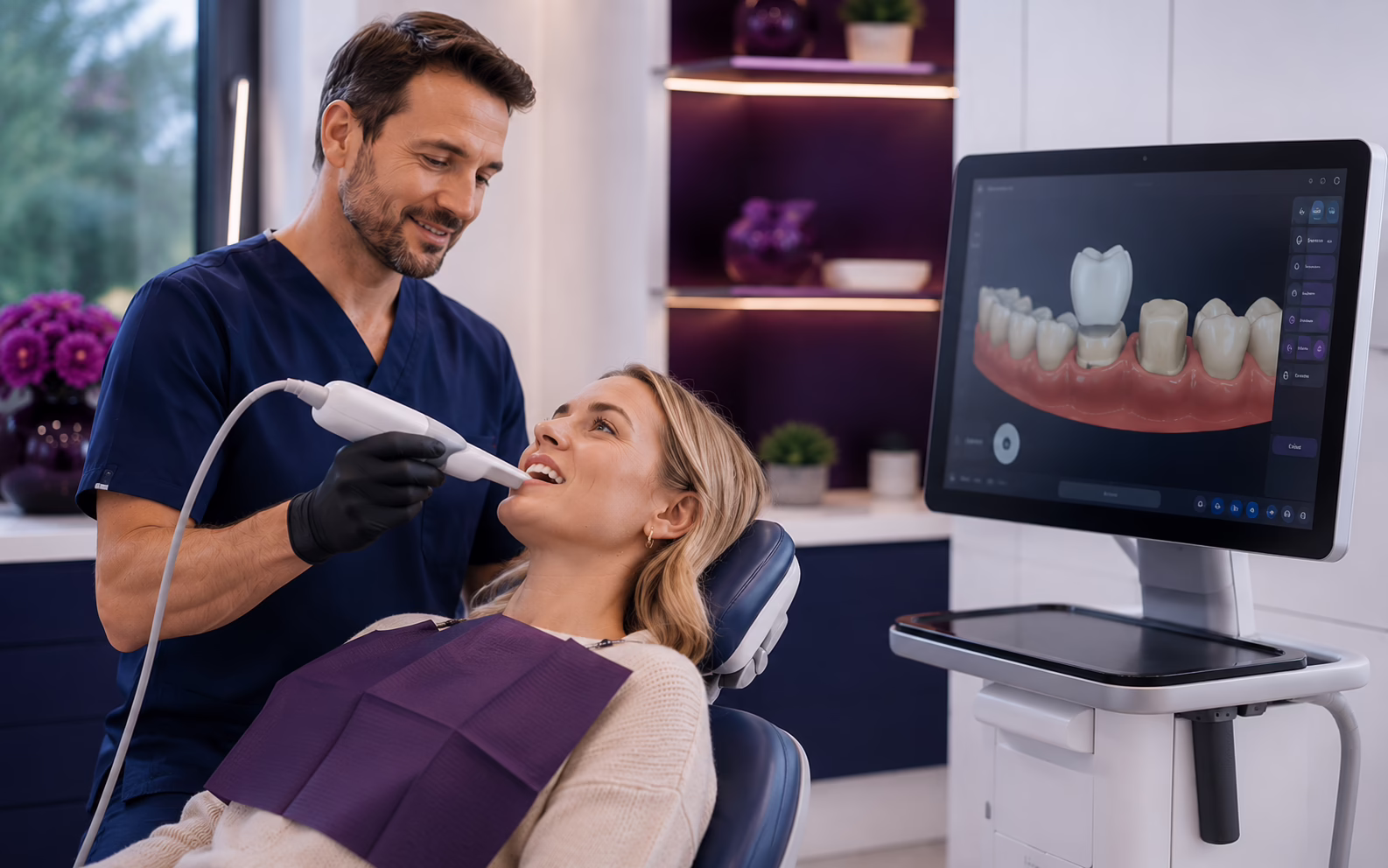 Digital scan for a root-treated tooth crown at Azure Dental
