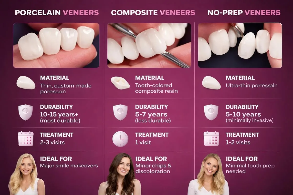 Types of dental veneers comparison